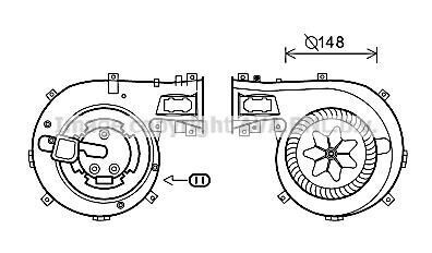 AVA OPEL вентилятор салону Signum, Vectra C 02-, Fiar Croma 05- AVA COOLING OL8630