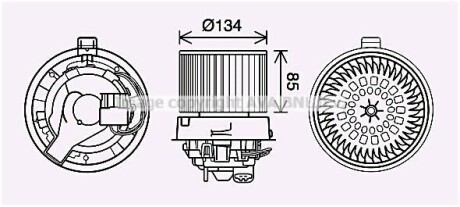 Вентилятор обігрівача салону Renault Logan (12-), Sandero (12-) AVA AVA COOLING RT8635