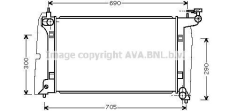 Радіатор, Система охолодження двигуна AVA COOLING TO2302