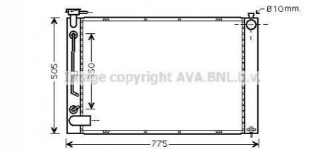 Радіатор охолодження LEXUS RXII 330 (вир-во AVA) AVA COOLING TO 2343