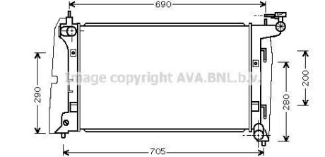 Радіатор охолодження двигуна Toyota Corolla 1,6i 01>07 AVA AVA COOLING TOA2290