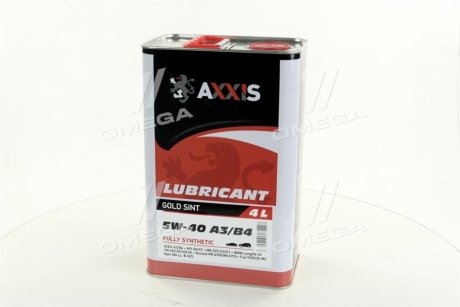 Масло моторн. 5W-40 A3/B4 Gold Sint (Каністра 4л) Axxis AX-2025