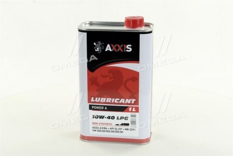 Масло моторн. 10W-40 LPG Power A (Каністра 1л) Axxis AX-2028