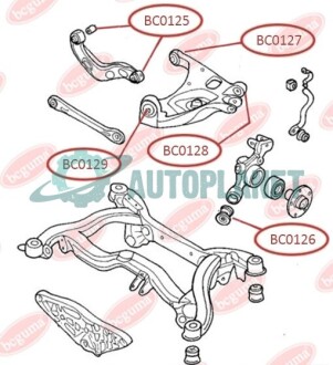 Сайлентблок заднього нижнього ричага BC GUMA BC0129