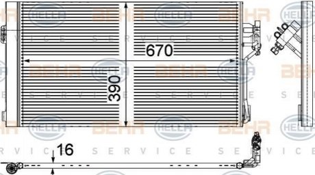 Радіатор кондиціонера Vito/Viano W639 2.0-3.7 03- BEHR 8FC351343-004