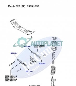 Сайлентблок важеля (заднього) Mazda 323/626 85-94 (d=20mm) (поперечного) BELGUM PARTS BG1100 (фото 1)