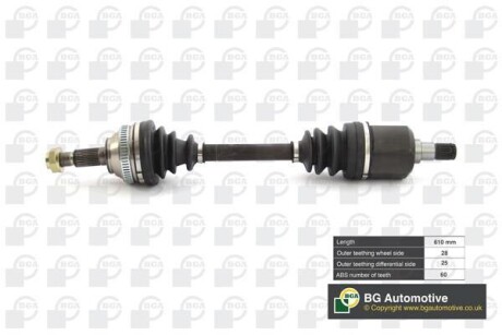 Піввісь перед Land Rover Freelander 98-06 1.8і/2.0Di BGA DS7503A