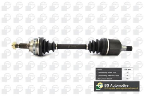 Піввісь Land Rover Freelander 98-06 2.0-2.5 D (л.) BGA DS7513L