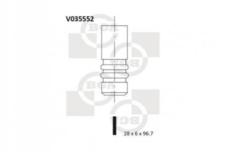 Клапан випуск. ESCORT/MONDEO/FIESTA 1.8/2.0i 92-00 BGA V035552