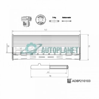 Фільтр масляний Hyundai Santa Fe/Tucson 2.0/2.2CRDi 18- BLUE PRINT ADBP210103 (фото 1)