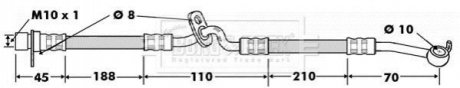 Гальмівний шланг передній, лівий BORG & BECK BBH7484