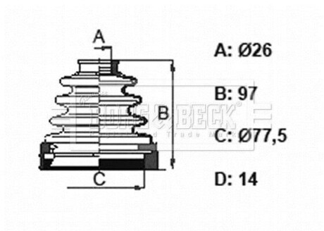 Пыльник приводного вала к-т BORG & BECK BCB6158