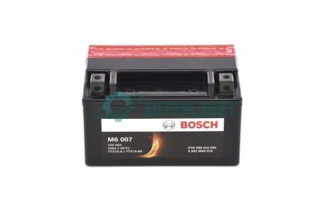 Акумуляторна батарея 6Ah/105A (151x88x94/+L/B0) (AGM) (мото) (сухозаряджений) BOSCH 0 092 M60 070 (фото 1)