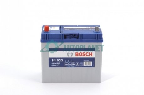 Акумуляторна батарея 45Ah/330A (238x129x227/+L/B00) S4 Азія BOSCH 0 092 S40 220