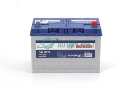 Акумулятор 95Ah-12v (S4028) (306x173x225),R,EN830(Азія) BOSCH 0 092 S40 280 (фото 1)