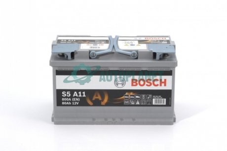 Акумуляторна батарея 80Ah/800A (315x175x190/+R/B13) (Start-Stop AGM) Азія BOSCH 0 092 S5A 110