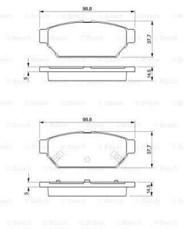 MITSUBISHI гальмівні колодки задн.Carisma 95- BOSCH 0986424464 (фото 1)