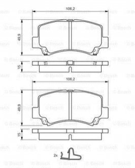 Тормозные колодки (передние) Chery A1/Cowin/QQ6 06-15/Suzuki Wagon R+ 98-00 BOSCH 0 986 424 626 (фото 1)