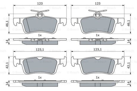 ДИСКОВI КОЛОДКИ ЗАДНI BOSCH 0 986 424 866