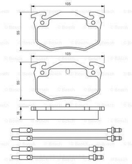 Гальмівні колодки диск.передн. (з датчик.)CITROEN,RENAULT BOSCH 0986466350