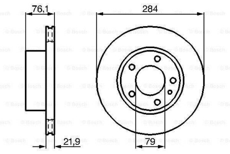 BMW диск гальмівний передній 518 I -88 284 22 20.4 BOSCH 0986478043