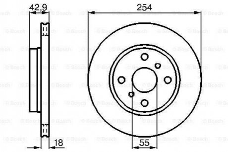 Диск гальмівний TOYOTA Paseo,Sera 1,5 88-99 BOSCH 0986478585