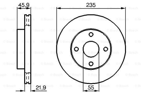 Диск гальмівний передній MAZDA 323 1,6 16V 89-01 BOSCH 0986478787