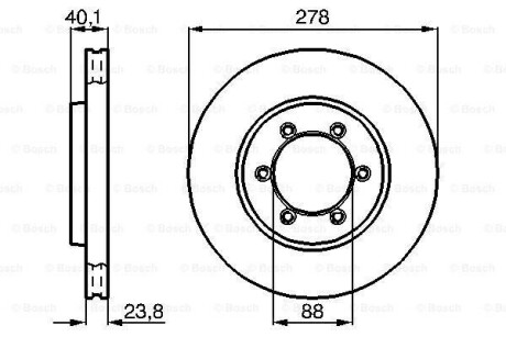 SSangYong диск гальмівний передній Rexton, Korando (278*23,8) BOSCH 0986478967