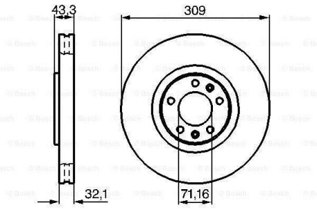 Гальмівний диск передн. PEUGEOT 607 3.0 v6 BOSCH 0986479027