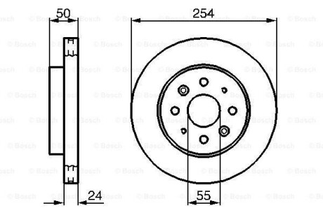 Гальмівний диск передн. Kia Rio 02-05 (254*24) BOSCH 0986479231