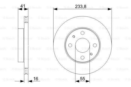 Диск гальмівний передн. DAIHATSU SIRION 00- BOSCH 0986479352