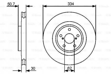 Тормозной диск LEXUS GS300/430/460 FR "05>> - снят с производства BOSCH 0986479433