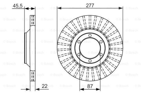 Диск гальм. передн. HYUNDAI Galloper -01 BOSCH 0986479702