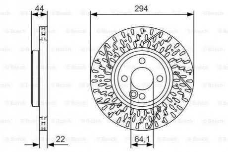 Диск тормозной (передний) Mini Cooper S 07-15 (294x22) (вентиль.) (с покрытий).) BOSCH 0 986 479 A69