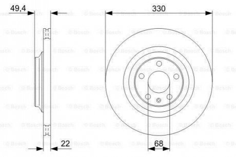 Фото гальмівний диск BOSCH 0 986 479 C64 Гальмівний диск BOSCH 0 986 479 C64