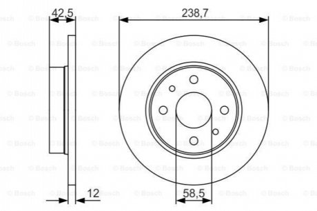 Тормозной диск Lada 2108-09 BOSCH 0 986 479 R61 (фото 1)