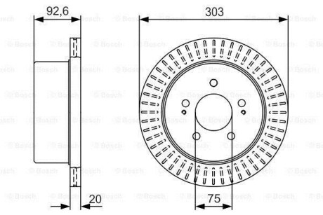 HYUNDAI гальмівний диск задн.H-1 02- BOSCH 0986479V26