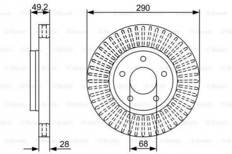 Диск тормозной NISSAN Quest/Pathfinder F'3,5'03>> BOSCH 0986479V48