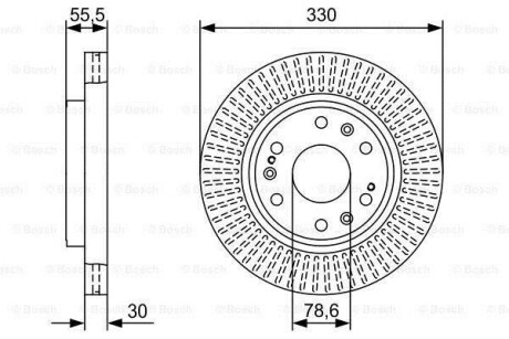 Диск гальм. передн. CADILAC ESCALLADE 06- BOSCH 0986479W30