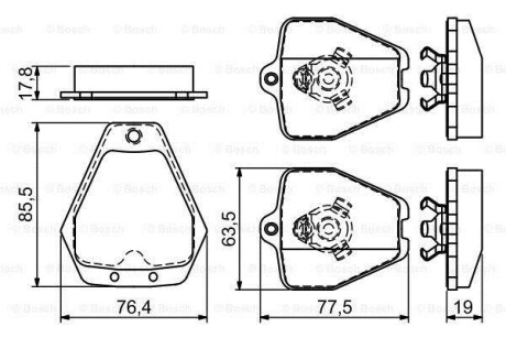 ГАЛЬМІВНІ КОЛОДКИ, ДИСКОВІ BOSCH 0986494215