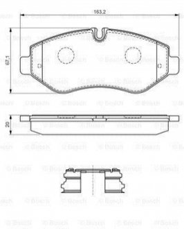 Колодки гальмівні (передні) Iveco Daily III/IV/V/VI 99- BOSCH 0 986 494 582