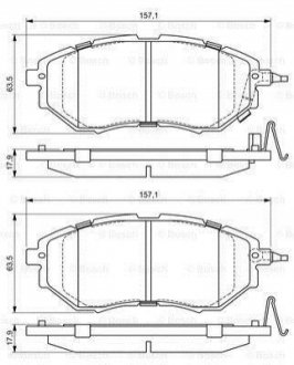 Колодки гальмівні (передні) Subaru Forester 08-/Legacy IV/V 03-14/Outback 03-/Impreza 12- BOSCH 0 986 494 679 (фото 1)