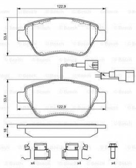 Тормозные колодки, дисковые. BOSCH 0 986 494 698 (фото 1)