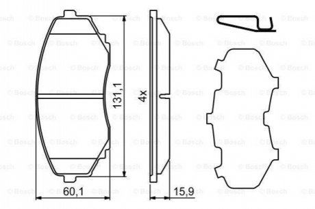 Гальмівні колодки, дискові. BOSCH 0 986 494 855