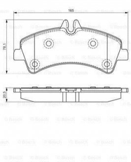 Колодки гальмівні (задні) MB Sprinter 411-519CDI/VW Crafter 06- (спарка) BOSCH 0986495099 (фото 1)