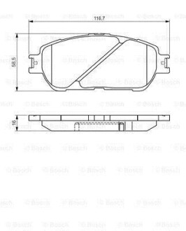 TOYOTA гальмівні колодки передн.Camry,Previa, Lexus ES 01- BOSCH 0986495160