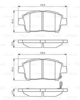 TOYOTA гальмівні колодки передн. Corolla 02-,Yaris BOSCH 0986495242