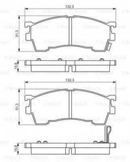 Колодки гальмівні (передні) Mazda 626 IV/V 91-02/MX-6 92-97 BOSCH 0 986 495 265