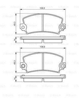 Гальмівні колодки передн.. RENAULT 21, 25, Espace 1,6-2,9 BOSCH 0986495270