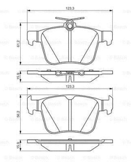 VW К-т задніх гальм. колодок Golf VII, AUDI A3 13- BOSCH 0986495346